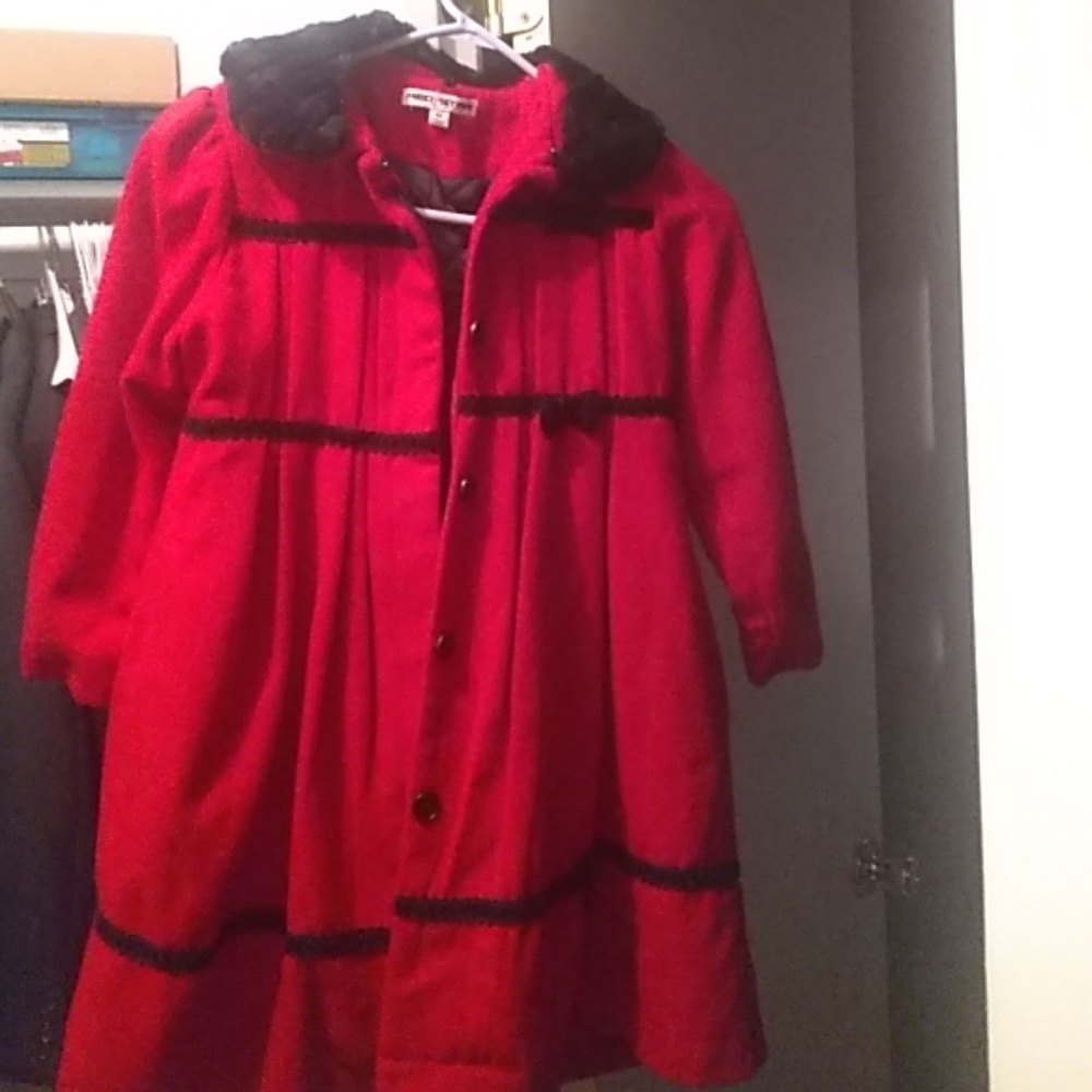 Girls Thick Fleece Peacoat Size 6X